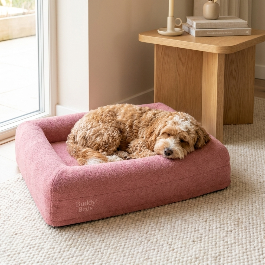 Bouclé-Bezug in Dusty Pink
